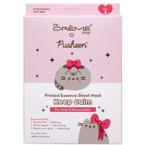 The Creme Shop Pusheen Keep Calm Printed Essence Sheet Face Mask Set of 3 - Picture 1 of 6